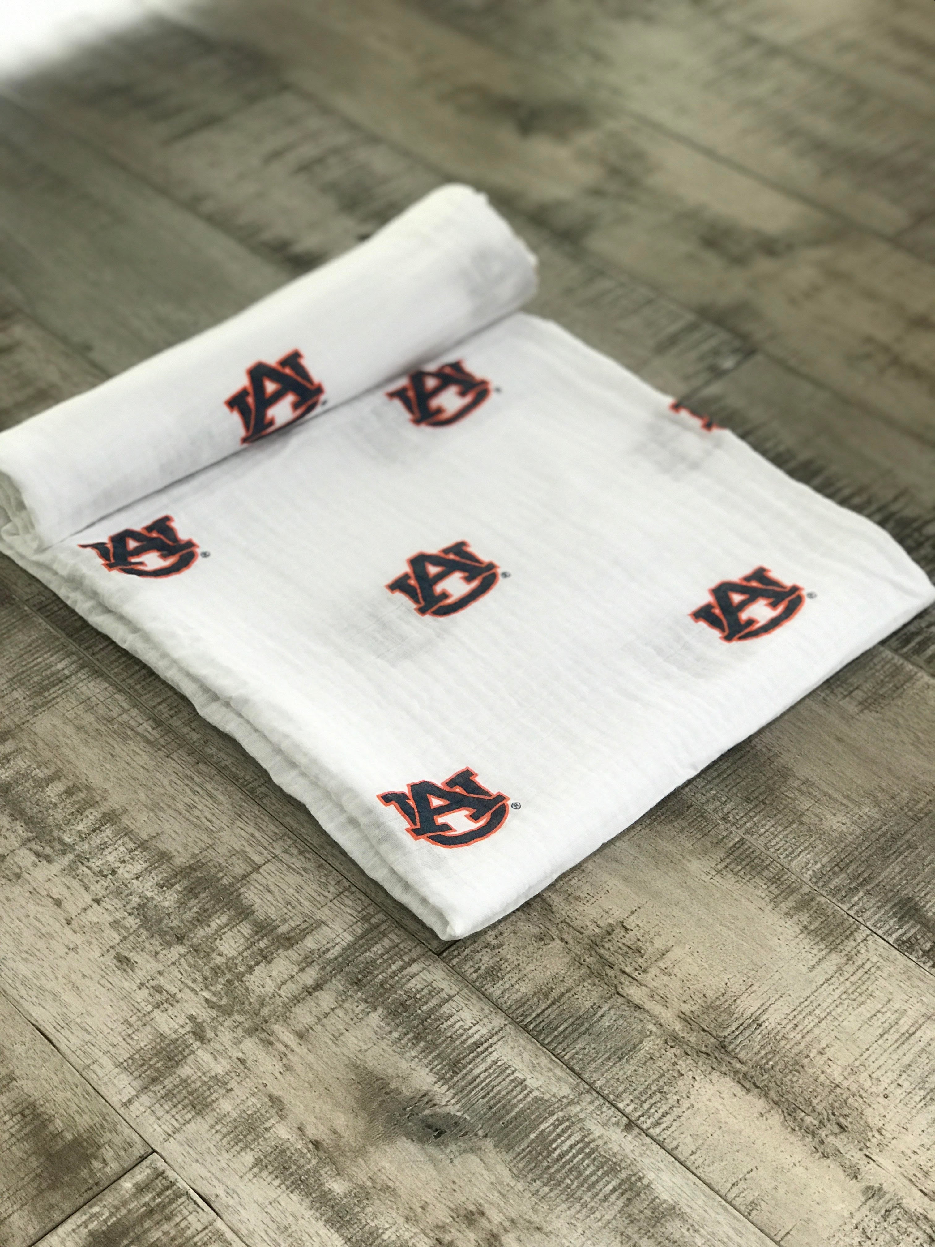 Auburn University Tigers Muslin Swaddle Blanket | Officially Licensed Baby Gift